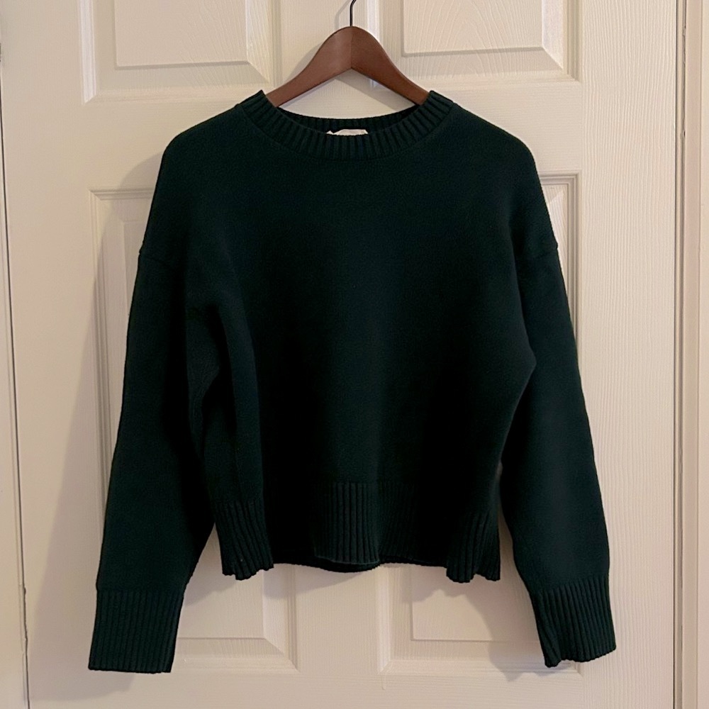 Everlane Green Boxy Sweater in Everyday Cotton